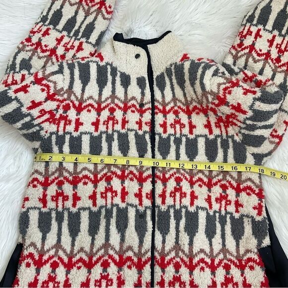Anthropologie Sleeping On Snow Intarsia fair isle wool blend sweater cardigan S - Picture 11 of 14